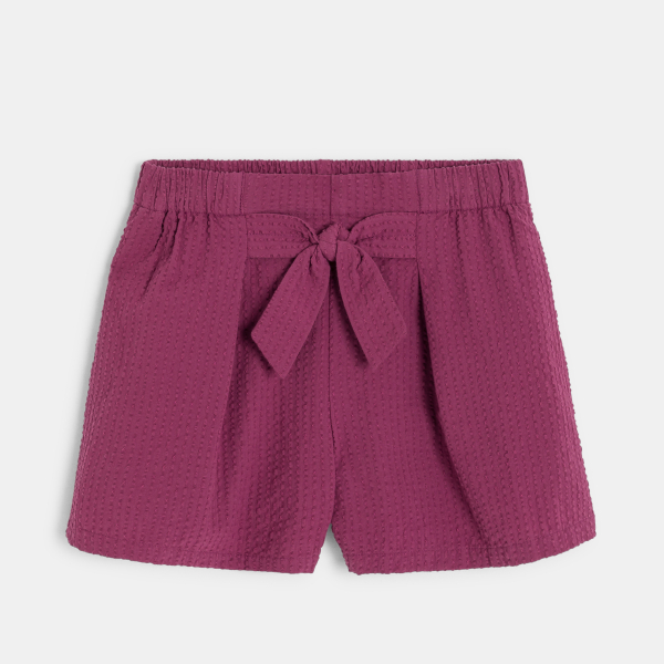 شورت مطرز بنفسجي سادة للفتيات